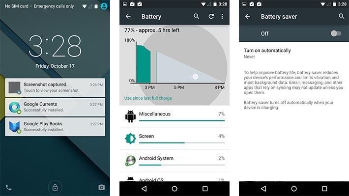 android 5 batteria