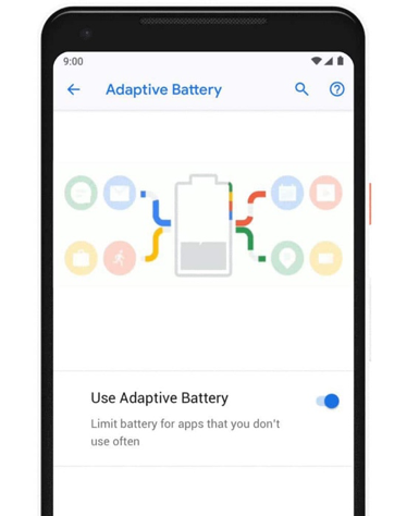android9 batteria adattativa
