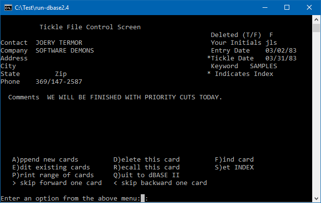 dbase ii cpm