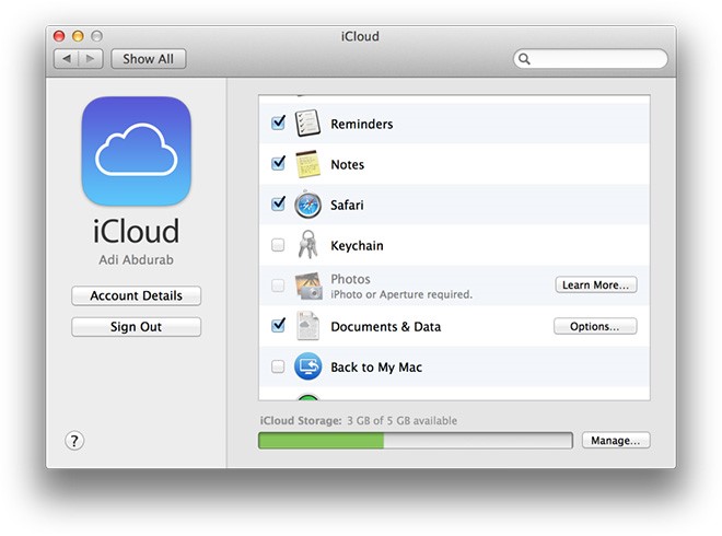 macosx9 icloud chain