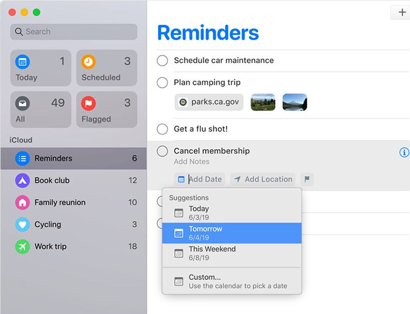 macos catalina auto reminders