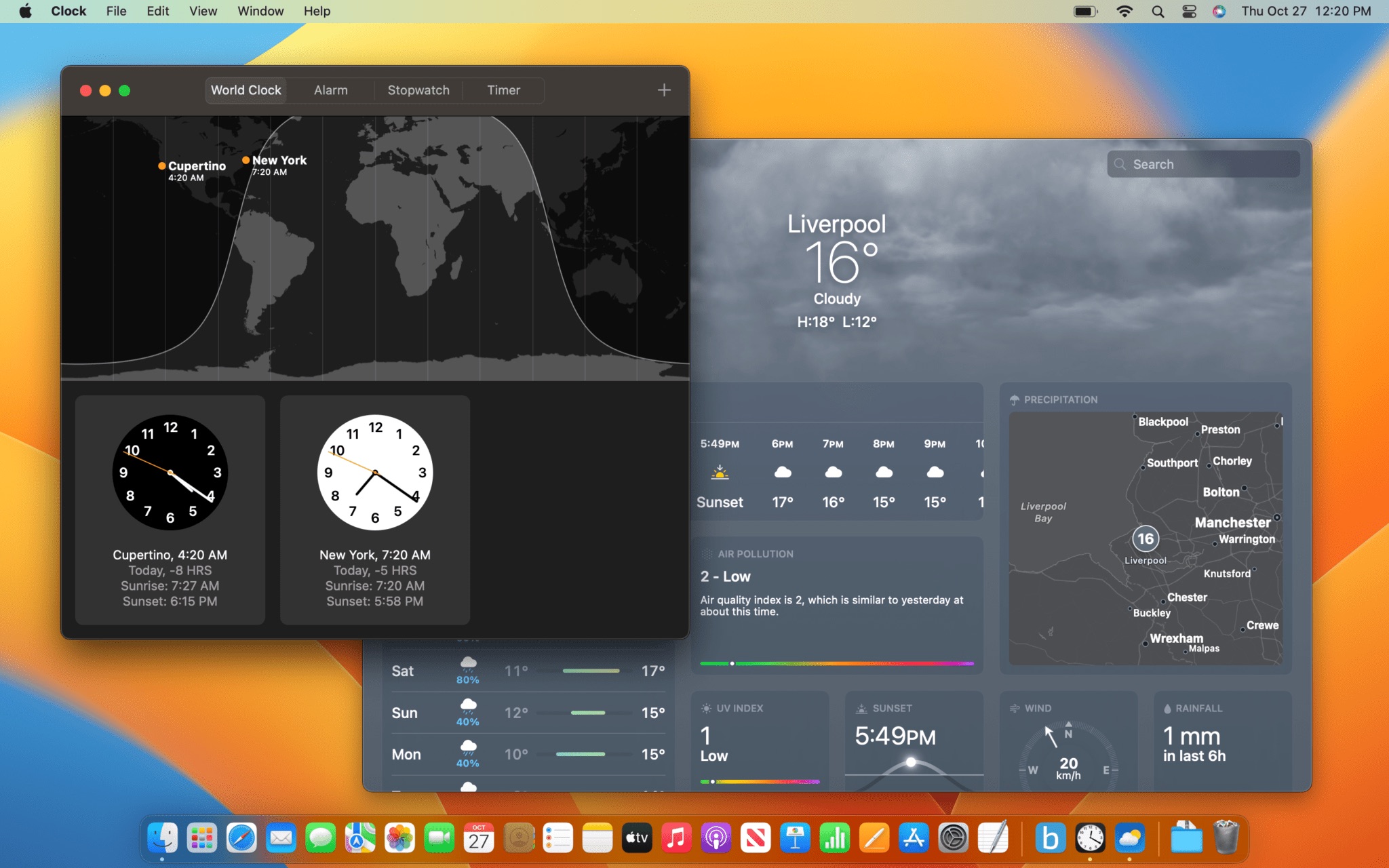 macos13 orologio meteo