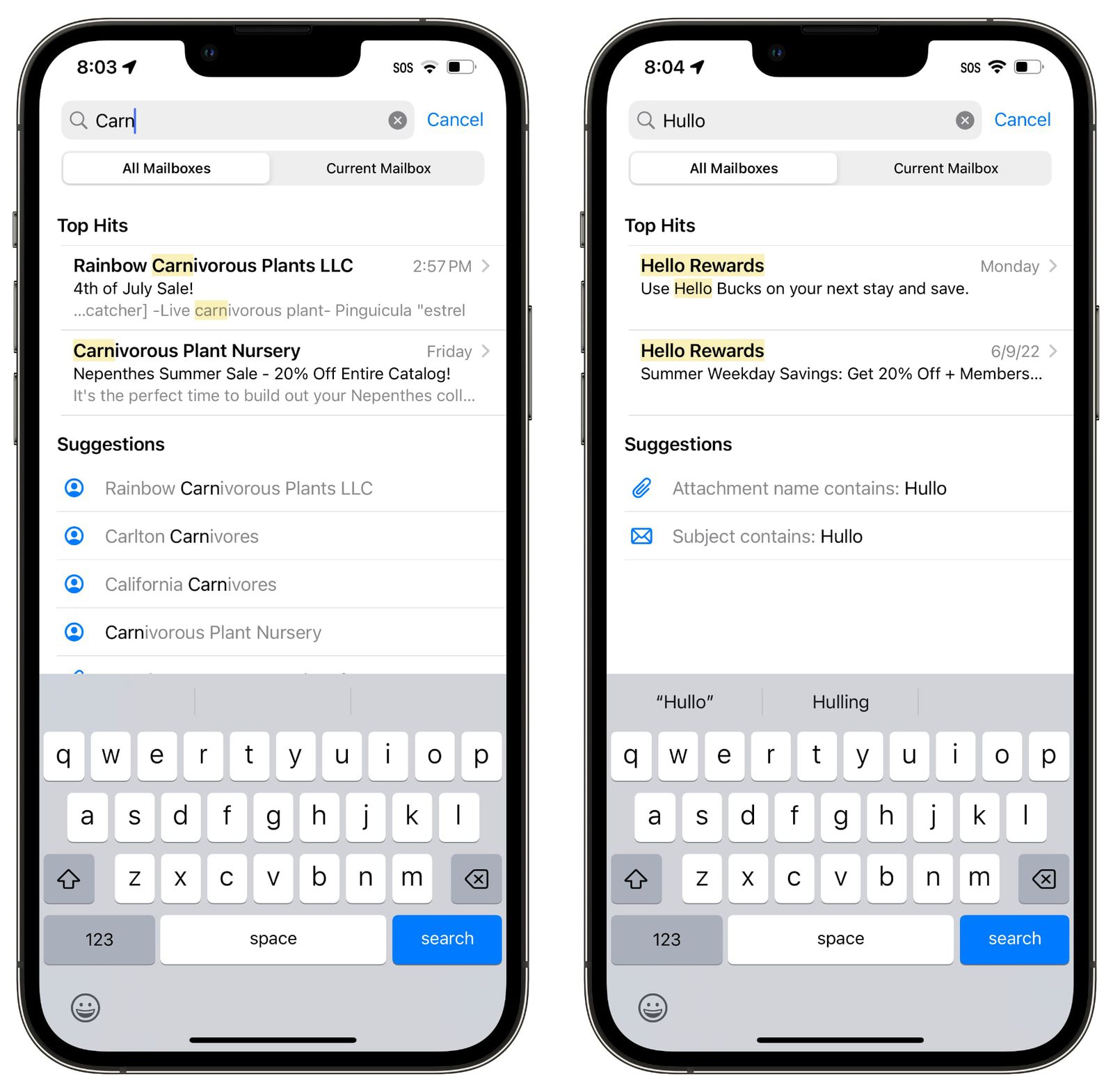 ios16 mail search