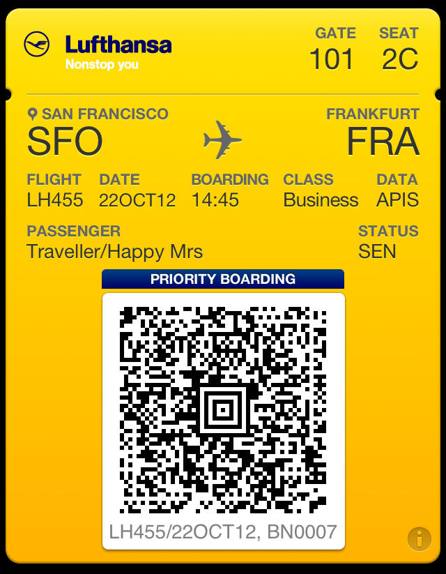 ios6 passbook lufthansa