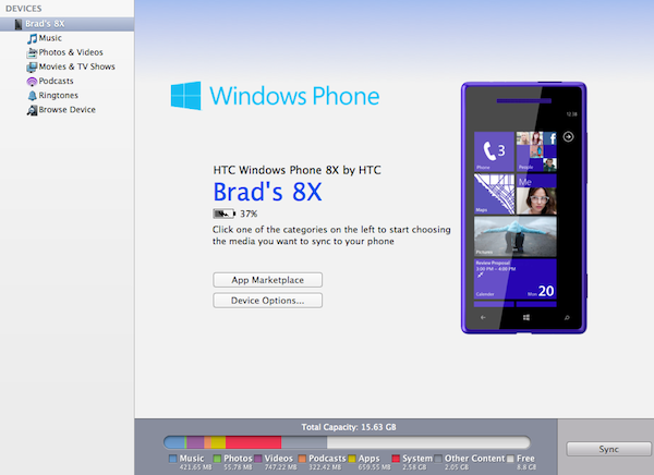 wp8 itunes