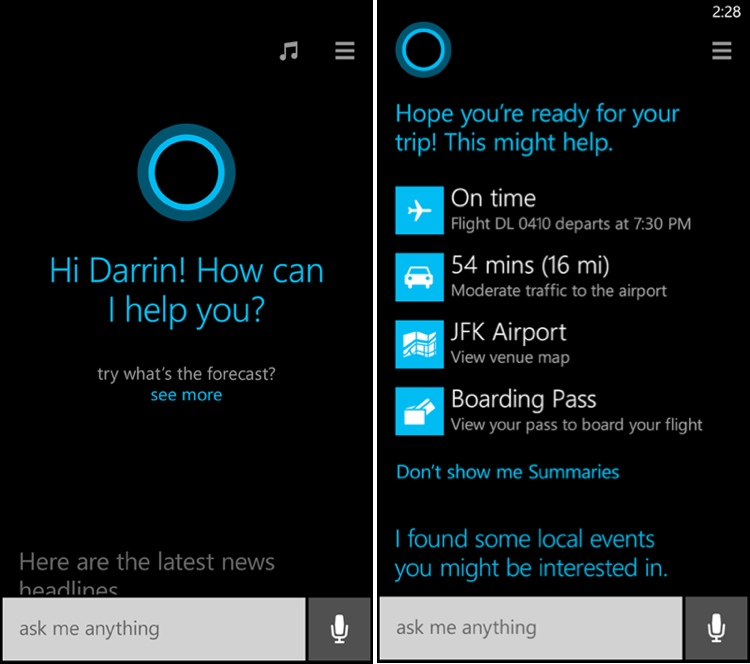 wp81 cortana