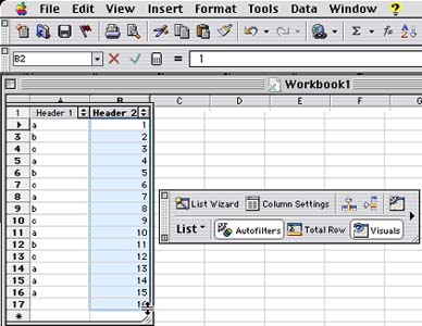 excel2001 mac