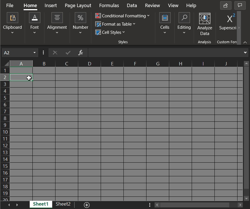 excel2021 darkmode