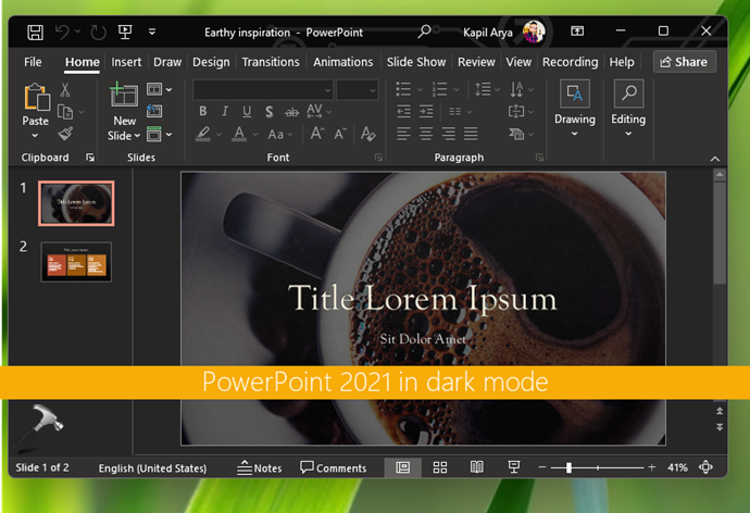 powerpoint2021 darkmode