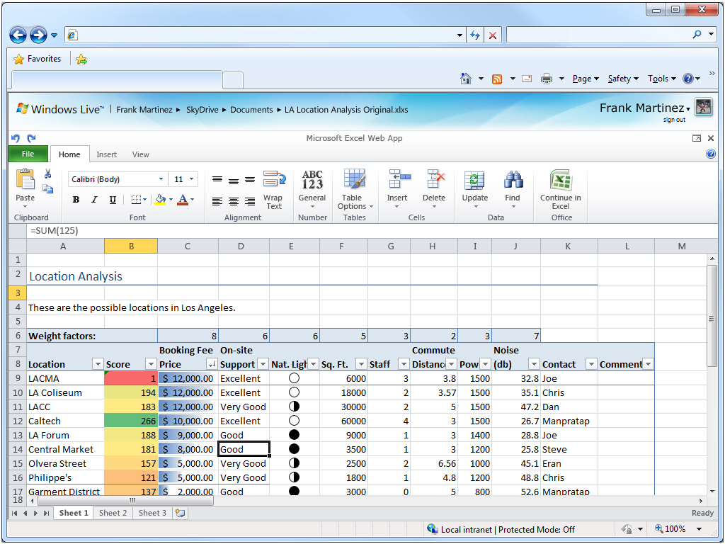 excel2010 webapp