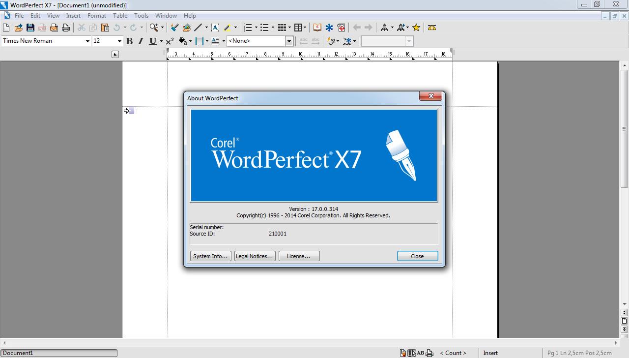 wordperfect x7