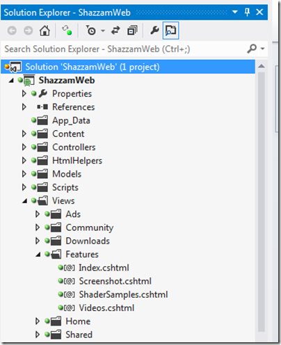 vs2012 solution explorer