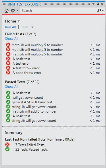 vs2012 unit test