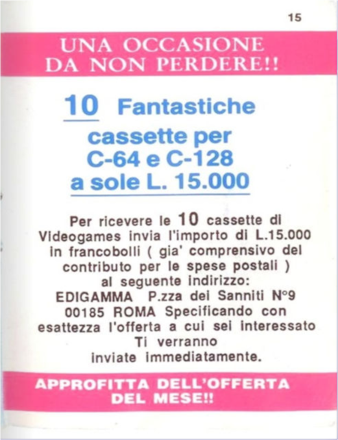 giochi cassette resi pubblirome 10cassette