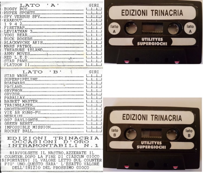 giochi cassette trinacria copertina