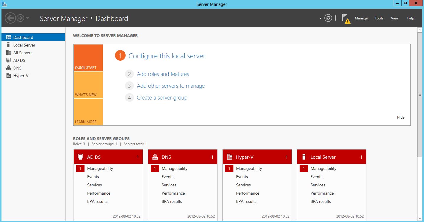 winserver2012 servermanager
