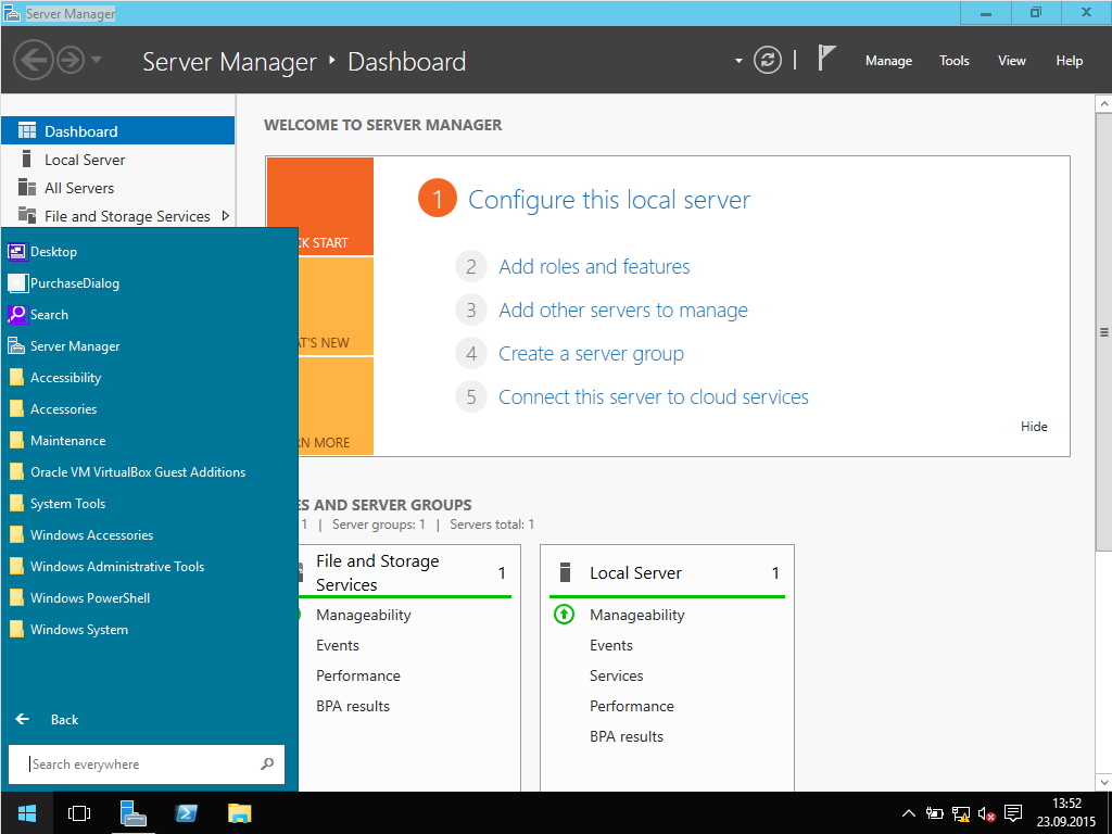 winserver2016 servermanager