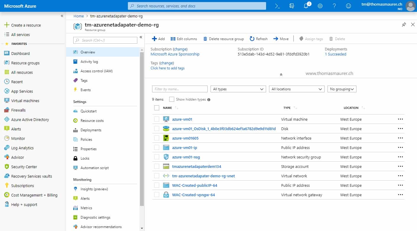 winserver2019 azurenetworkadapter