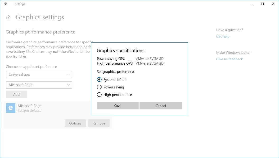 win10 april2018 settings